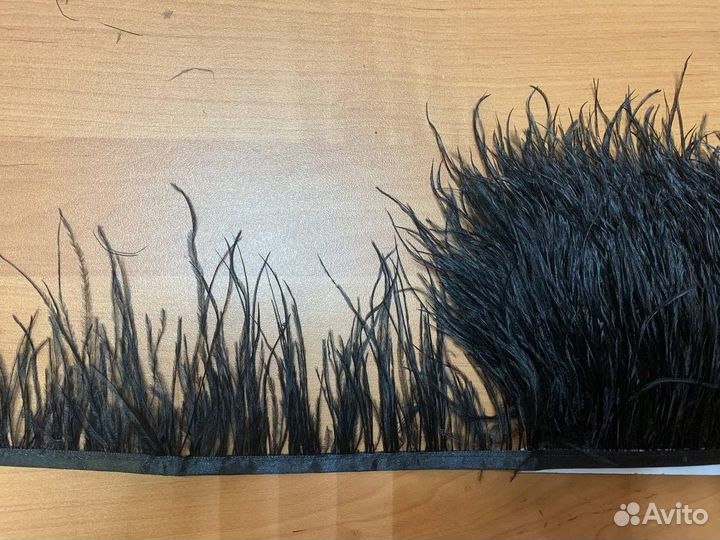 Перья страуса на ленте страусиные перья черные