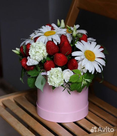 Букет в шляпной коробке 