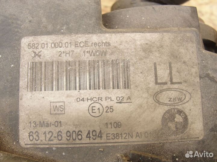 Фара правая BMW E46 дорест