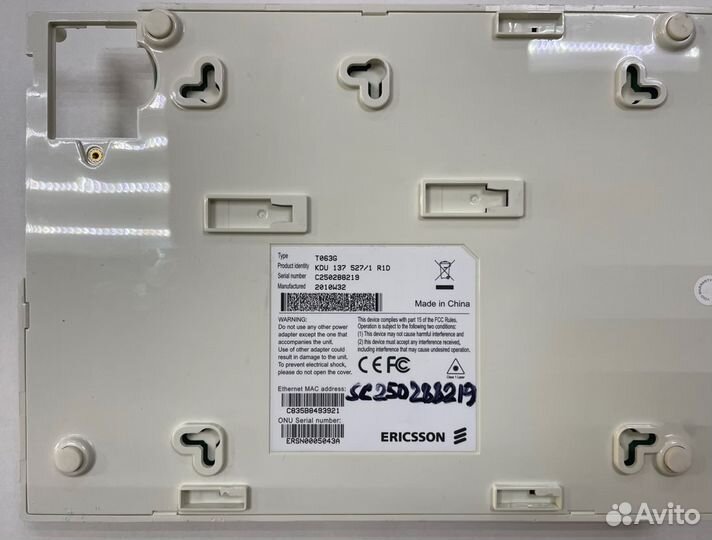 Роутер gpon ONT ростелеком Ericsson T063G