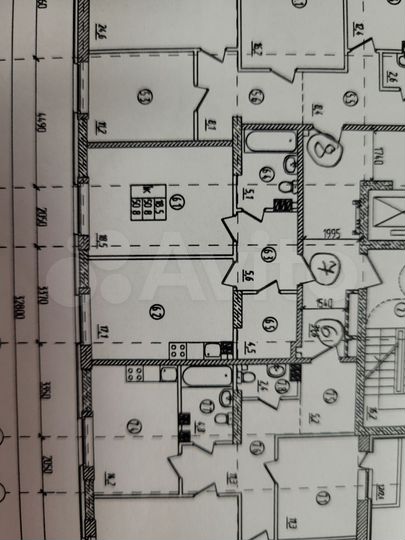 1-к. квартира, 50,8 м², 3/6 эт.