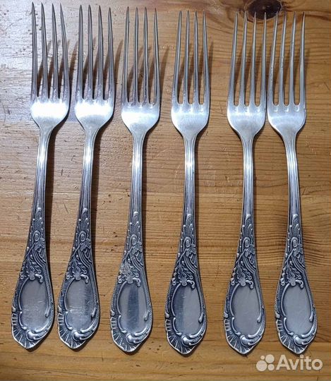 Серебро 875. Столовый набор на 6 персон. 