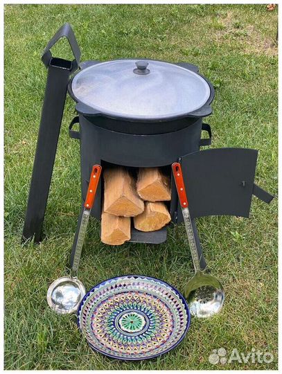 Казан 10л и печь с трубой