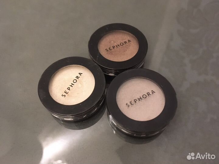 Тени Sephora коричневые и серебро с блёстками