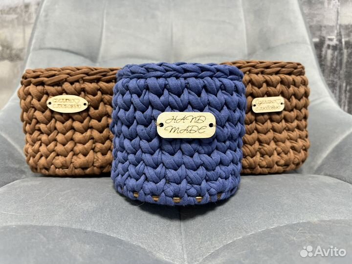 Корзина из трикотажной пряжи
