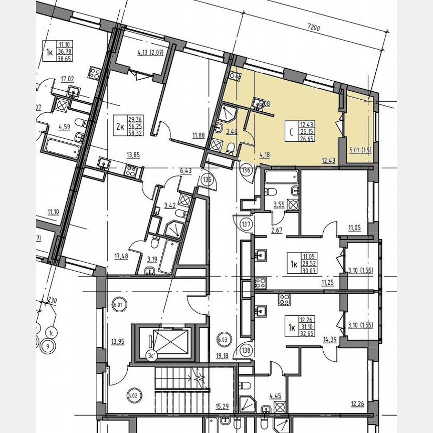 Квартира-студия, 27,7 м², 6/12 эт.