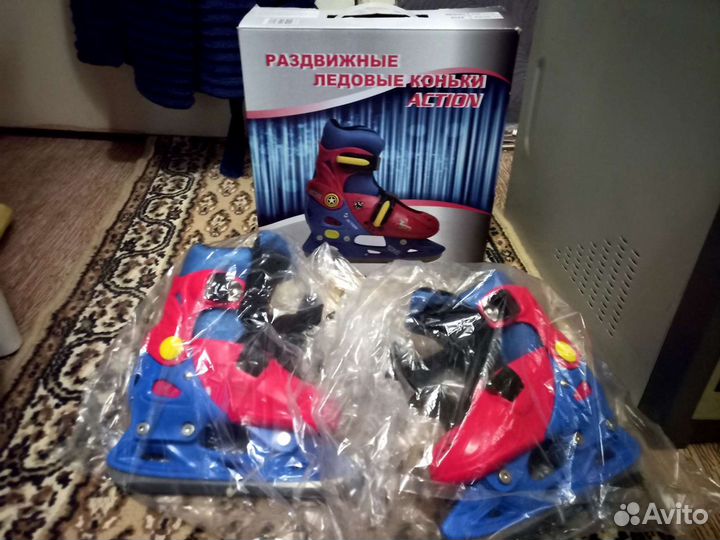 Раздвижные ледовые коньки Action PW-223F