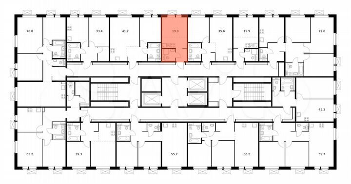 Квартира-студия, 19,9 м², 12/17 эт.