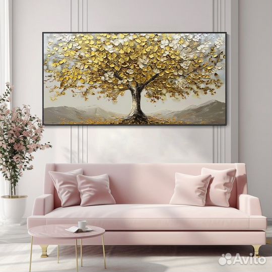 Текстурные большие картины в интерьер Дерево