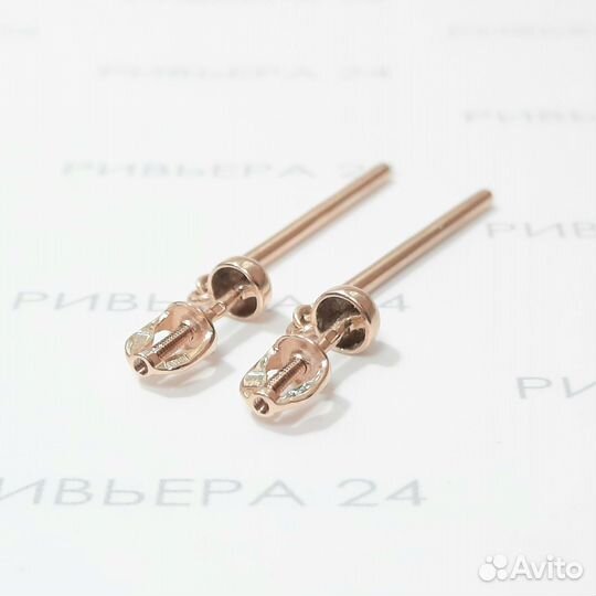 Золотые серьги пусеты 585 пробы 2,22 грамм
