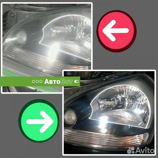 Полировка фар №1 во Владимире (брoнь полиypeтaнoм)