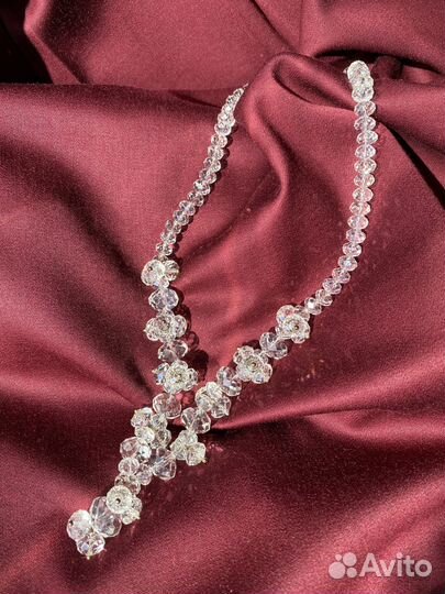 Бусы (ожерелье) и браслет из чешского хрусталя