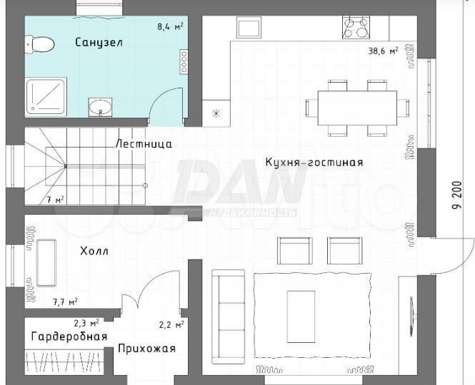 Коттедж 127 м² на участке 7 сот.