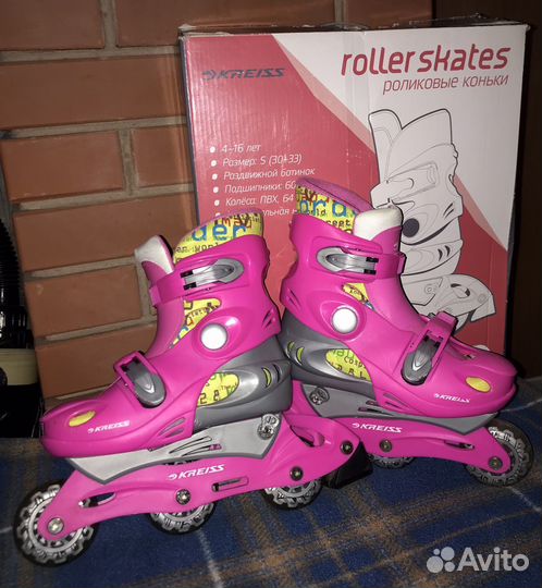 Роликовые коньки детские раздвижные + защита