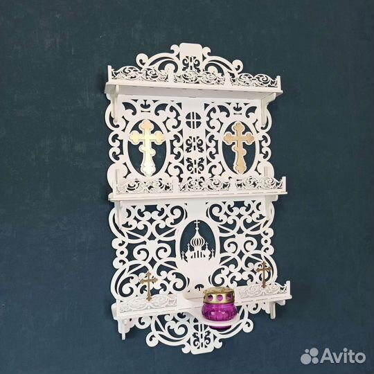 Полка для икон Иконостас Модель 95 Красный угол 1