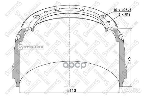 85-00028-SX торм. барабан 413x203/213 H275 d