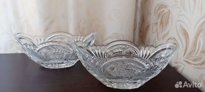 Посуда салатник, конфетница хрусталь СССР