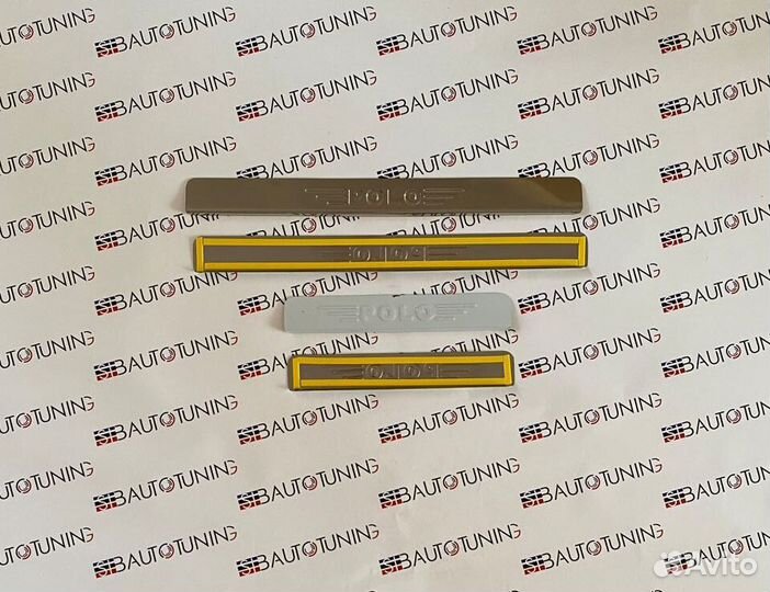 Накладки на пороги Volkswagen Polo (хром)