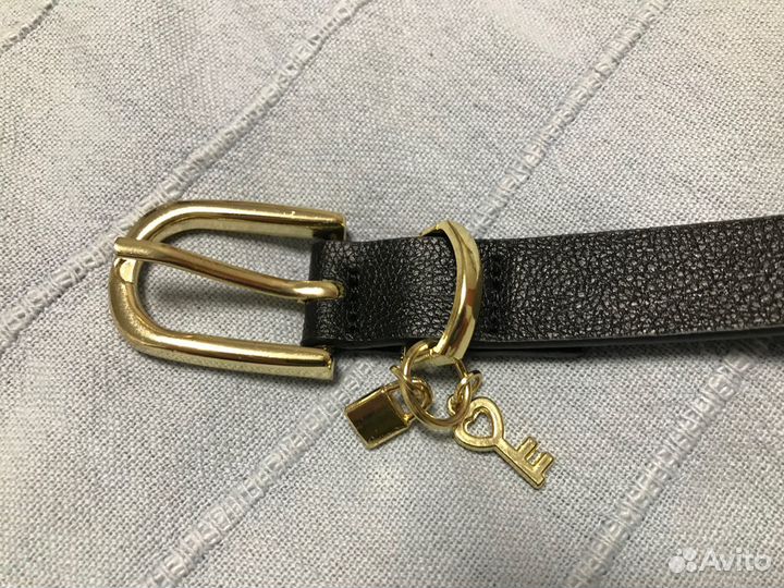 Перчатки кожаные + ремешок женский