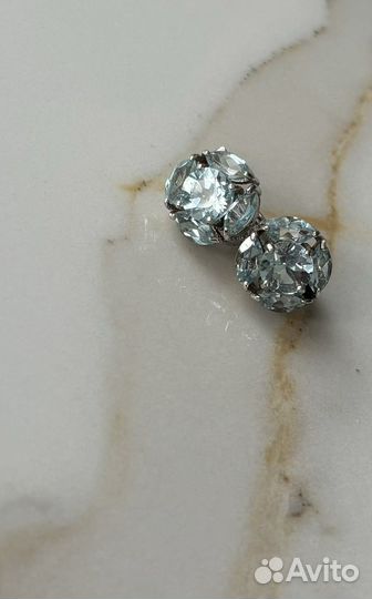 Серебряные серьги 925 проба с топазом