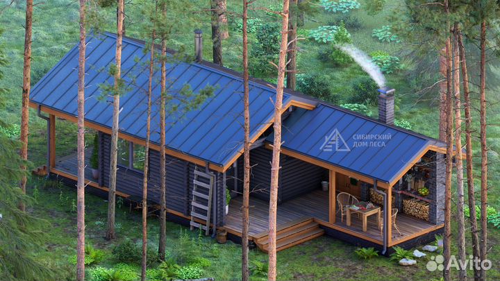 Баня 5,6х13,5 из профилированного бруса