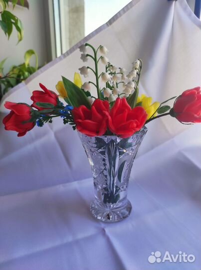 Букет цветы искуст.ландыши, розы, незабудки