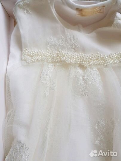 Платье Choupette + кружевная шапочка, р. 62 см