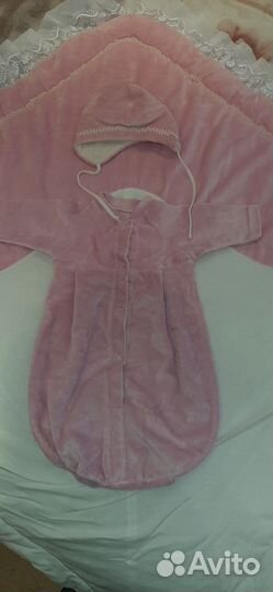 Детский зимний конверт на выписку