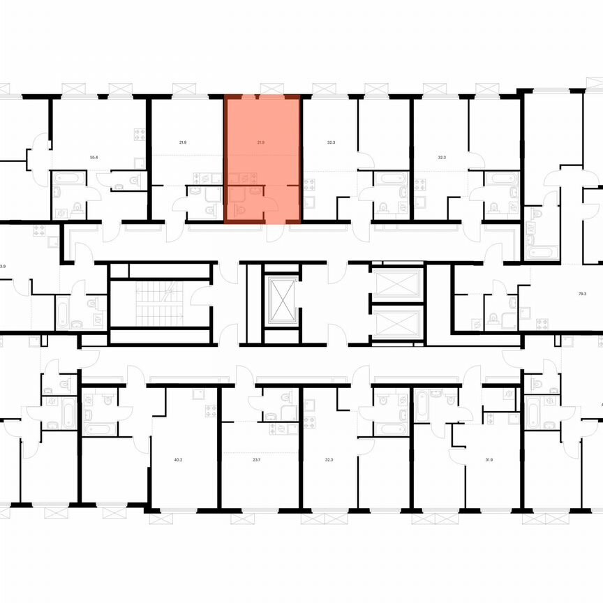 Квартира-студия, 21,9 м², 18/25 эт.