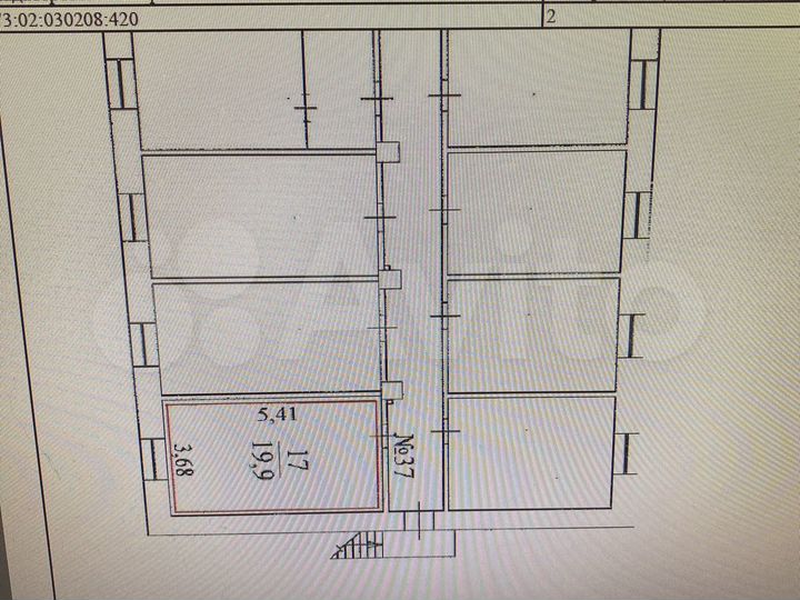 Комната 19,9 м² в 1-к., 2/2 эт.