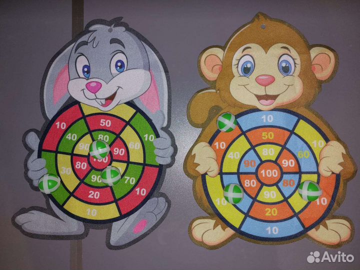 Дартс для детей на липучках мартышка заяц слон