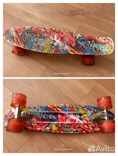 Пенни борд 56 см, светящиеся колеса