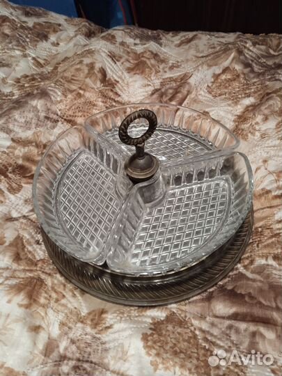 Хрустальная менажница СССР