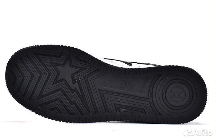 A bathing APE bape STA patent leather black white