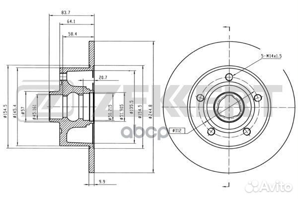 Диск торм. зад. Audi A4 I 94- bs-5194 Zekkert