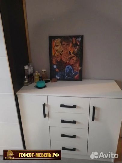 Комод К1000-2Д Белый гладки