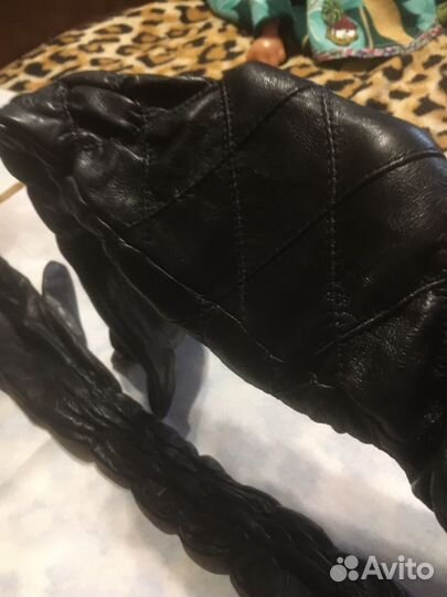 Перчатки женские кожаные