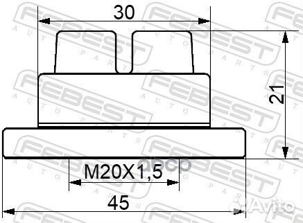 Гайка ступицы ford focus II/fusion M20x1.5 0598