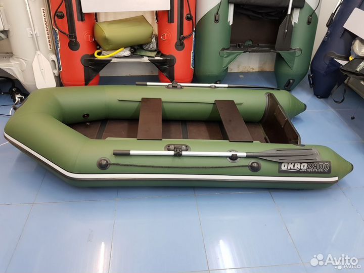 Лодка пвх Аква 2800 Слань-книжка киль Зеленый