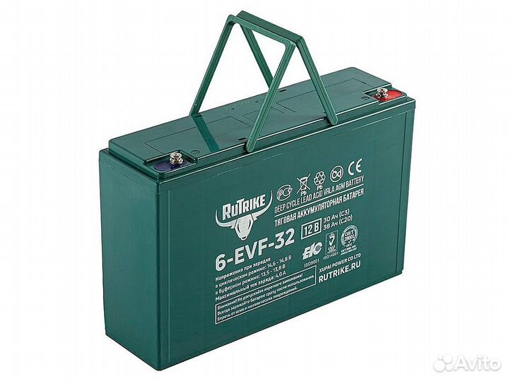 SLA аккумулятор RuTrike 6-EVF-32 (12V32A/H C3)