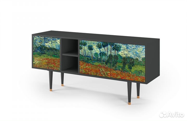 Тв-тумба T5 - Антрацит - Poppy field