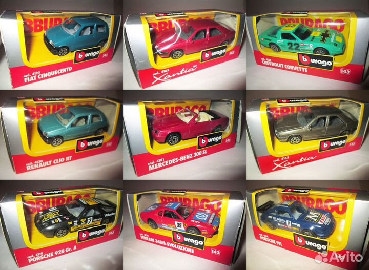 Модели 90-х годов Bburago Италия 1-43 Винтаж