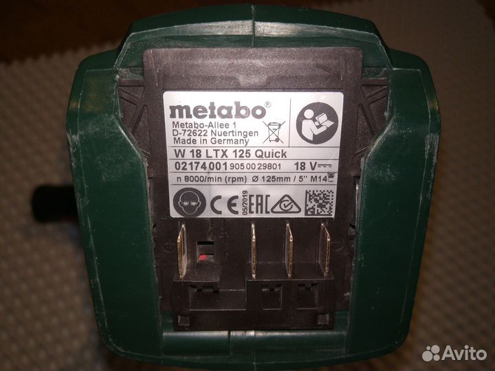 Болгарка (ушм) Metabo W 18 ltх 125 Quiсk