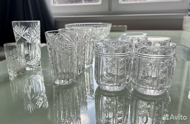 Посуда лотами Хрустальные рюмки тарелки СССР