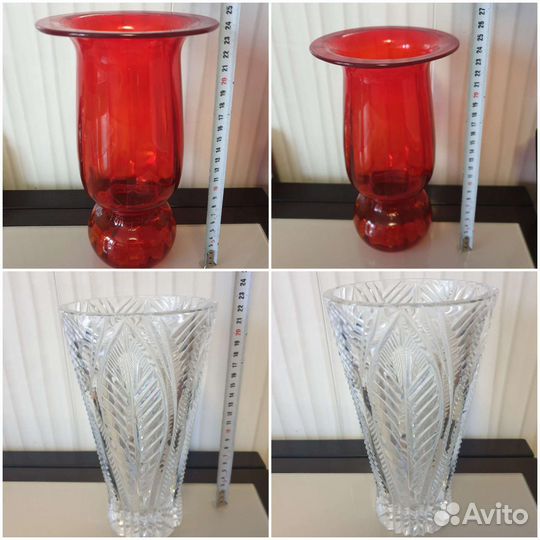 Ваза Красный Май и ваза хрустальная большая