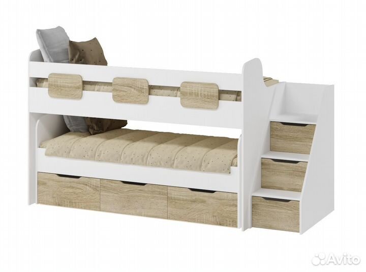 Выдвижная кровать для двоих детей Gorodok