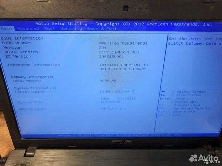 Материнская плата Asus X550cl (i3-3217U/ Gt710M)