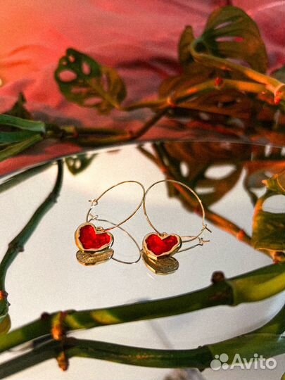 Серьги сердечки