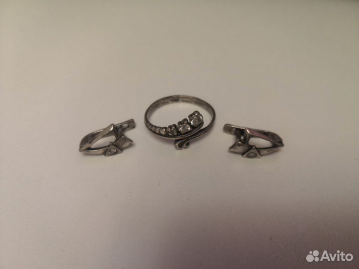 Серьги и кольца серебро