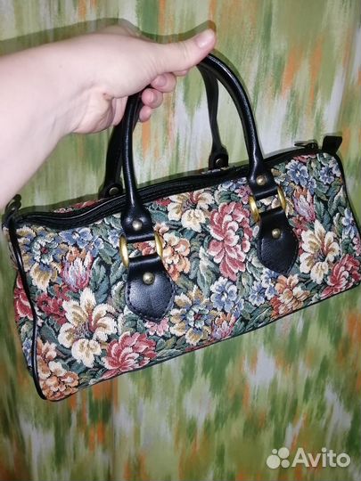Винтажная сумка цветочный принт